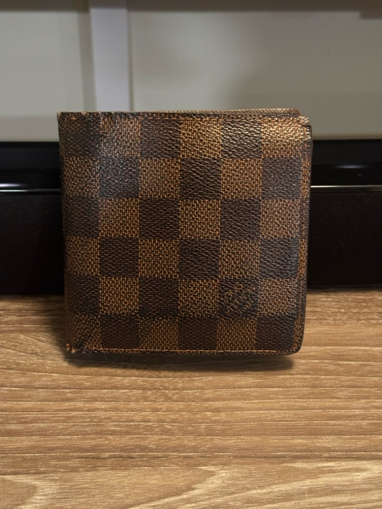 Louis Vuitton Ebene Damier Bi-Fold Wallet In Brown